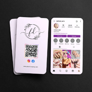 InstagramプロファイルネイルアーティストフォトグリッドQRコード 名刺