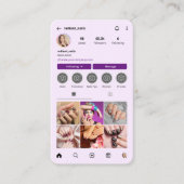 InstagramプロファイルネイルアーティストフォトグリッドQRコード 名刺 (正面)