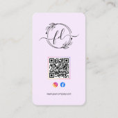 InstagramプロファイルネイルアーティストフォトグリッドQRコード 名刺 (裏面)
