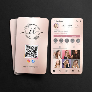 InstagramプロフィールヘアサロンフォトグリッドQRコード 名刺