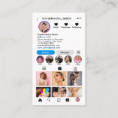 Instagramプロフィール写真グ後を追リッドミーQRコード 名刺 (正面)