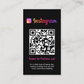 Instagramプロフィール写真グ後を追リッドミーQRコード 名刺 (裏面)