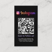 Instagramプロフィール写真グ後を追リッドミーQRコード 名刺 (裏面)