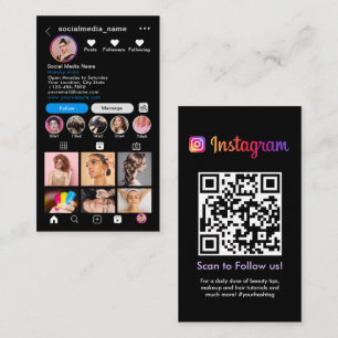 Instagramプロフィール写真グ後を追リッドミーQRコード 名刺