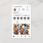 Instagramプロフィール犬インフルエンサー写真QRコード 名刺 (正面)