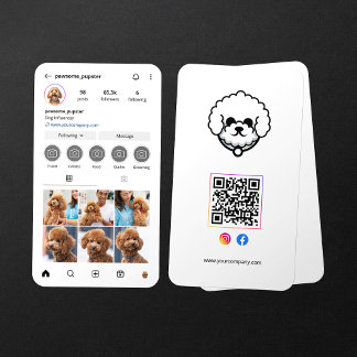 Instagramプロフィール犬インフルエンサー写真QRコード 名刺