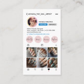 Instagramプロフィール6枚グリッド フォロー QRコード 名刺 (正面)