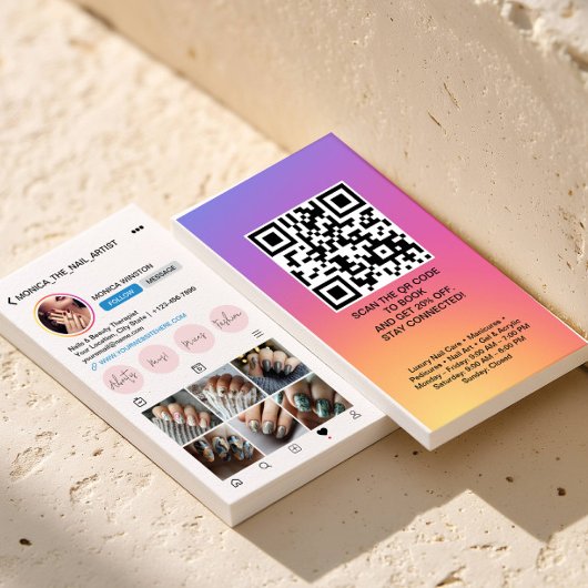 Instagramプロフィール6枚グリッド フォロー QRコード 名刺