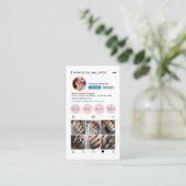 Instagramプロフィール6枚写真グリッド フォロー QRコード 名刺 (スタンド正面)