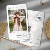 Instagramプロフシンプルァイル写真ホワイト名刺 名刺