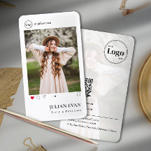 Instagramプロフシンプルァイル写真ホワイト名刺