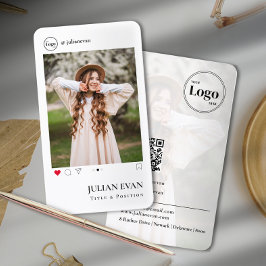 Instagramプロフシンプルァイル写真ホワイト名刺 名刺