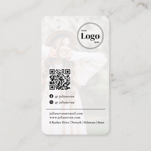 Instagramプロフシンプルァイル写真ホワイト名刺 名刺 (裏面)