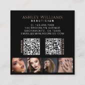 InstagramプロフシンプルァイルQRコード(白黒) スクエア名刺 (裏面)