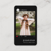 InstagramプロフモダンァイルPhoto Black名刺 名刺 (正面)