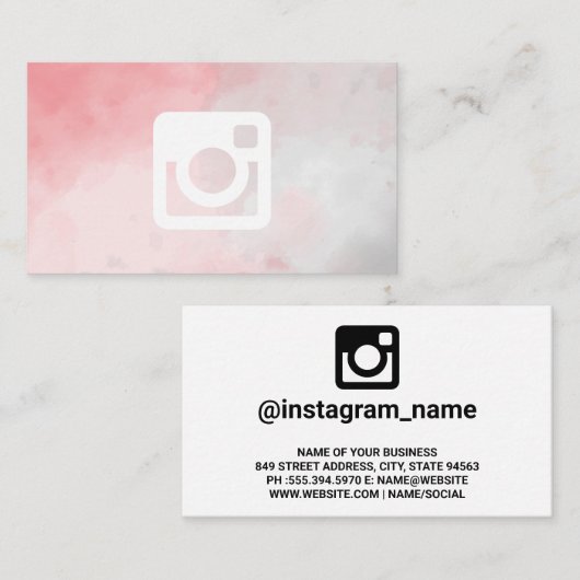 Instagramプロモーションロゴ |水彩 名刺 (正面/裏面)