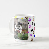 Instagramペット写真のコラージュのモノグラムの足のプリント コーヒーマグカップ (正面左)