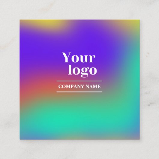 Instagramホログラフィックグラディエントのソーシャルメディアアイコン スクエア名刺 (正面)