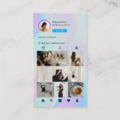 InstagramホログラフィックQRコード10フォトグリッド 名刺 (裏面)