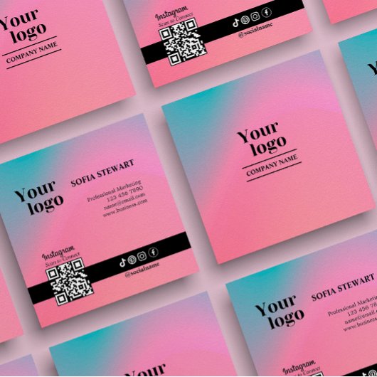 Instagramホロ後を追グラフィックグラディエントSNS スクエア名刺