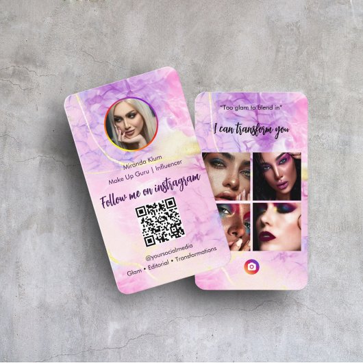 Instagramメイクアップスタイリストソーシャルメディアインフルエンサー 名刺