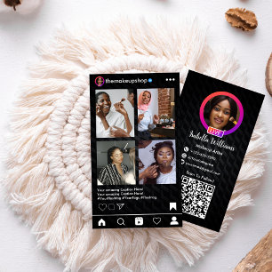 InstagramメタルブラックQRコードソーシャルメディア 名刺