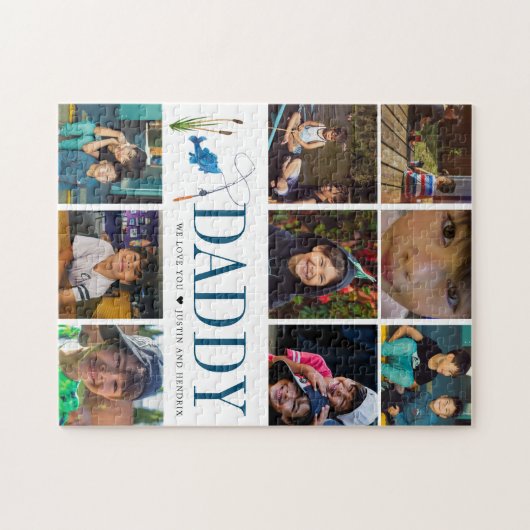 Instagramモダンスクエアフォトコラージュ |魚釣り ジグソーパズル (横)