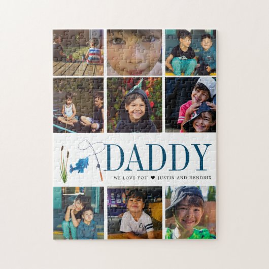 Instagramモダンスクエアフォトコラージュ |魚釣り ジグソーパズル (縦)