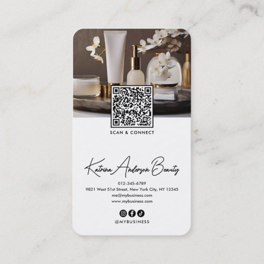 InstagramモダンスタイルQRコード&社会美しい 名刺 (裏面)