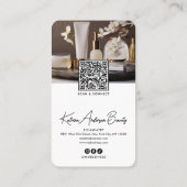 InstagramモダンスタイルQRコード&社会美しい 名刺 (裏面)