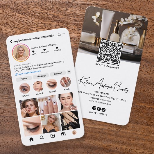 InstagramモダンスタイルQRコード&社会美しい 名刺