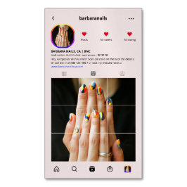 Instagramモダンネイルアーティスト爪、 ネイル美しいサロン マグネット名刺