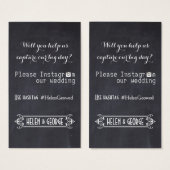 Instagramモダンハッシュタグの結婚タイポグラフィ (正面&裏面)