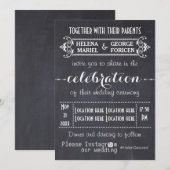 Instagramモダンハッシュタグの結婚タイポグラフィ 招待状 (正面/裏面)