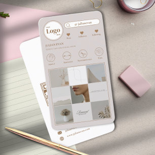 Instagramモダンフォトコラージュベージュ名刺 名刺