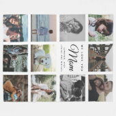 Instagramモダンフォトコラージュ母の日家族 フリースブランケット (正面(横))
