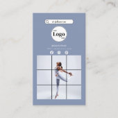 Instagramモダンブルーミニマルフォト 名刺 (正面)