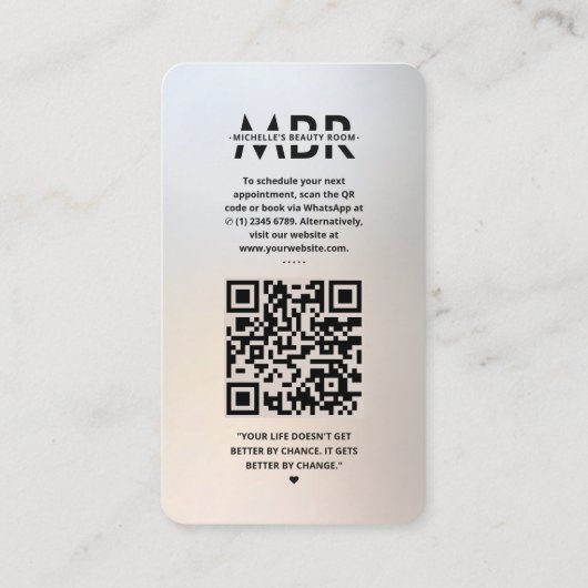 Instagramモダンメイクアップアーティストシルバー金ゴールド 名刺 (裏面)