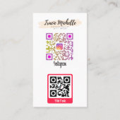 Instagramモダン TikTok QRコード コーリングカード (裏面)