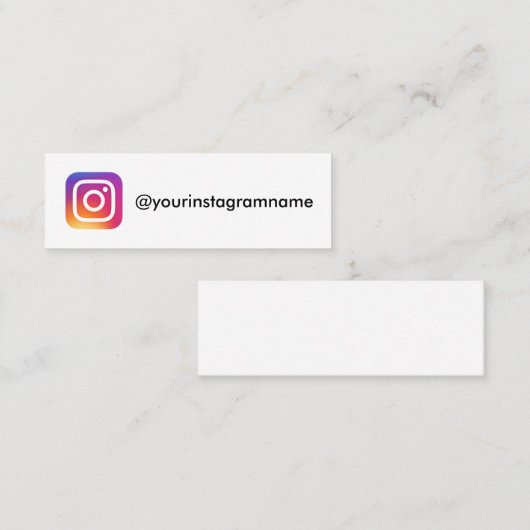 Instagramユーザーソーシャルメディアインフルエンサーシンプル スキニー名刺 (正面/裏面)