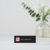 Instagramユーザー名モダンが黒 スキニー名刺 (スタンド正面)