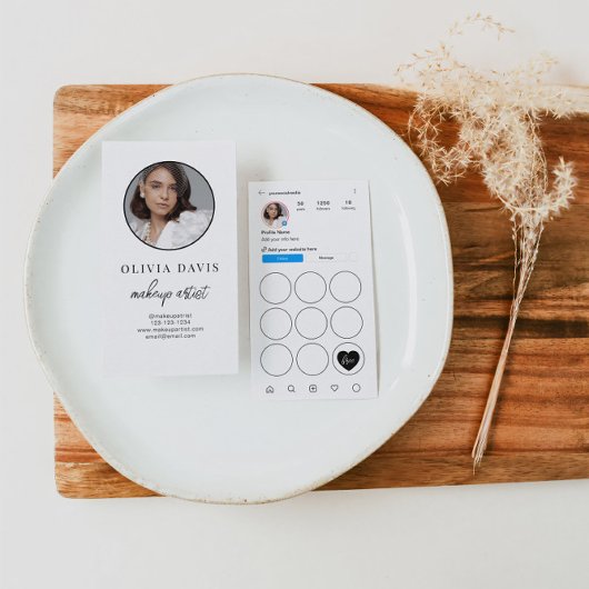 InstagramライトテーマQRコードロイヤリティパンチカード 名刺