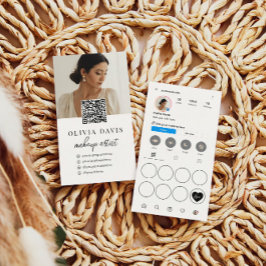 InstagramライトテーマQRコードロイヤリティパンチカード 名刺