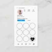 InstagramライトテーマQRコードロイヤリティパンチカード 名刺 (裏面)