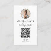 InstagramライトテーマQRコードロイヤリティパンチカード 名刺 (正面)