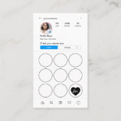 InstagramライトテーマQRコードロイヤリティパンチカード 名刺 (裏面)