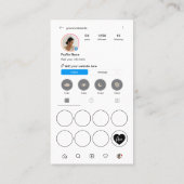 InstagramライトテーマQRコードロイヤリティパンチカード 名刺 (裏面)