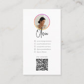 InstagramライトテーマQRコード7フォトソーシャルメディア 名刺 (正面)