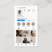 InstagramライトテーマQRコード7フォトソーシャルメディア 名刺 (裏面)