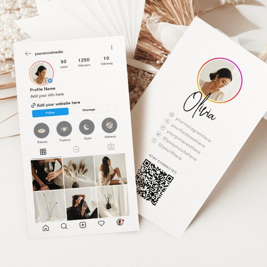 InstagramライトテーマQRコード7フォトソーシャルメディア 名刺